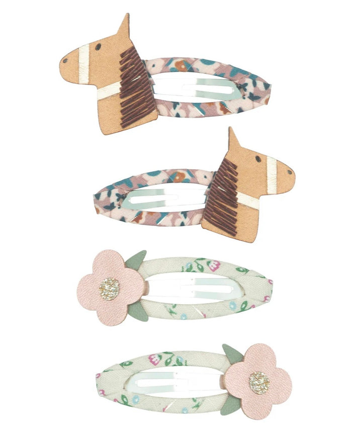 HORSE & FLOWER MINI CLIPS