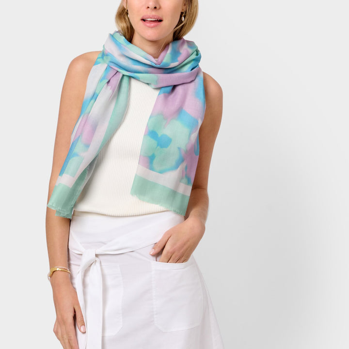 PRINTED SCARF WATERCOLOUR LILAC