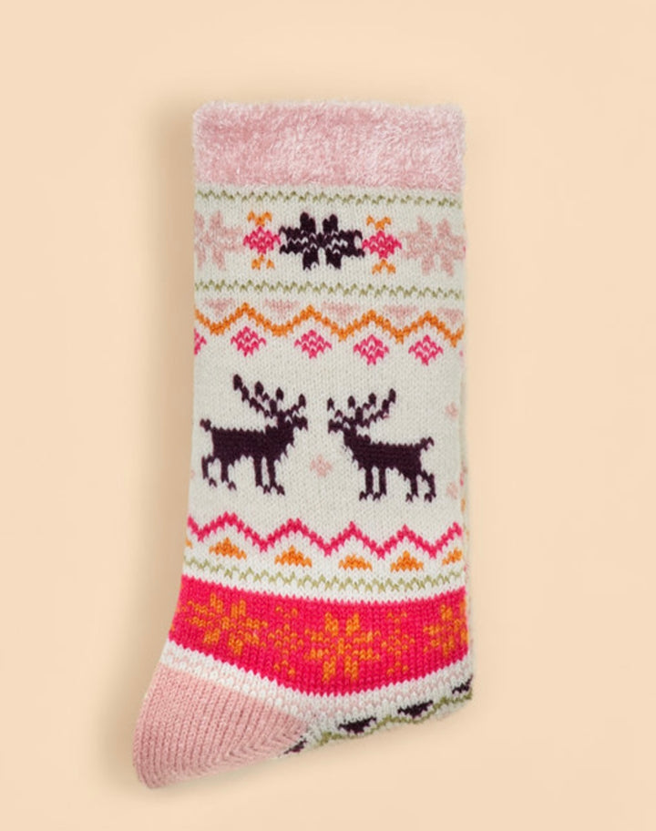 FAIR ISLE REINDEER COSY SOCKS