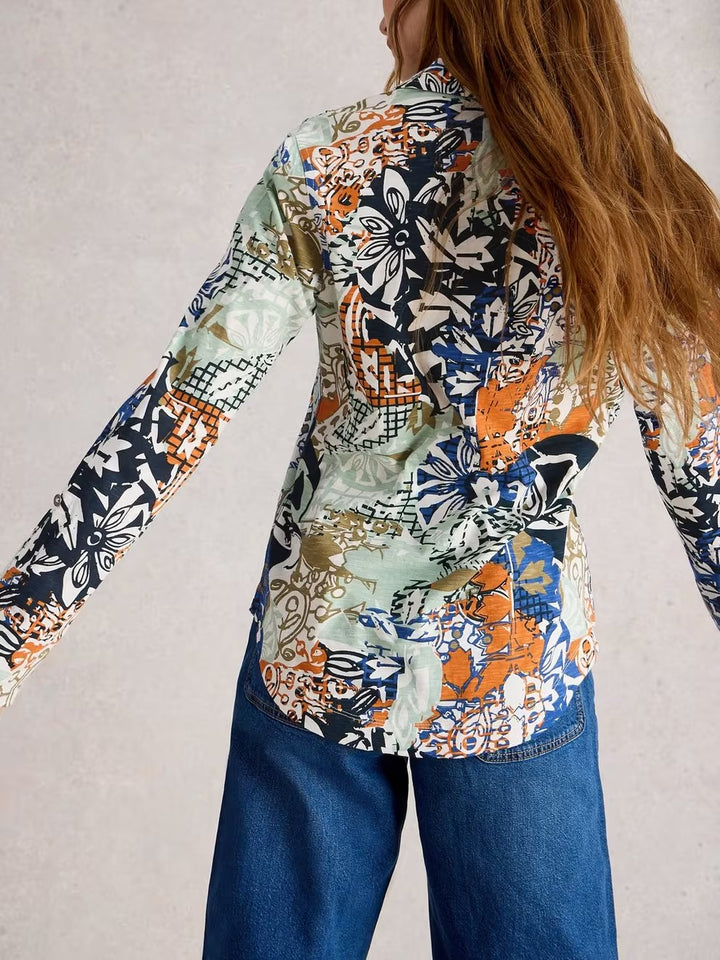 ANNIE JERSEY SHIRT ORANGE MLT