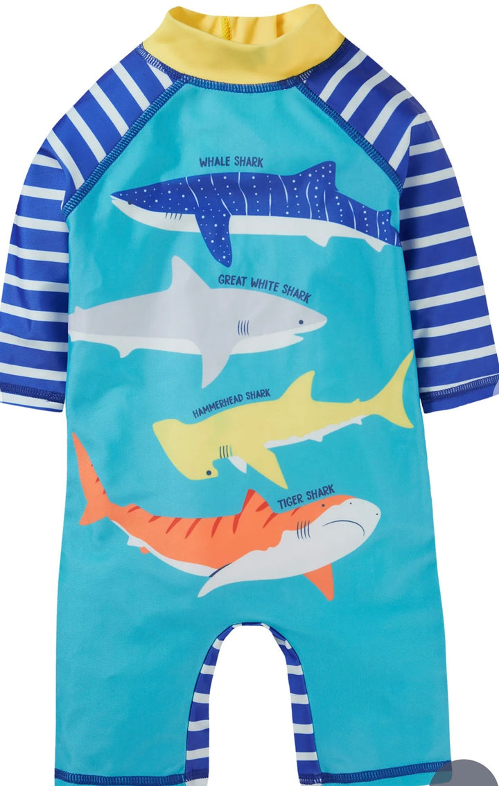 LITTLE SUN SAFE TROPICAL SEA/SHARK SWIMSUIT