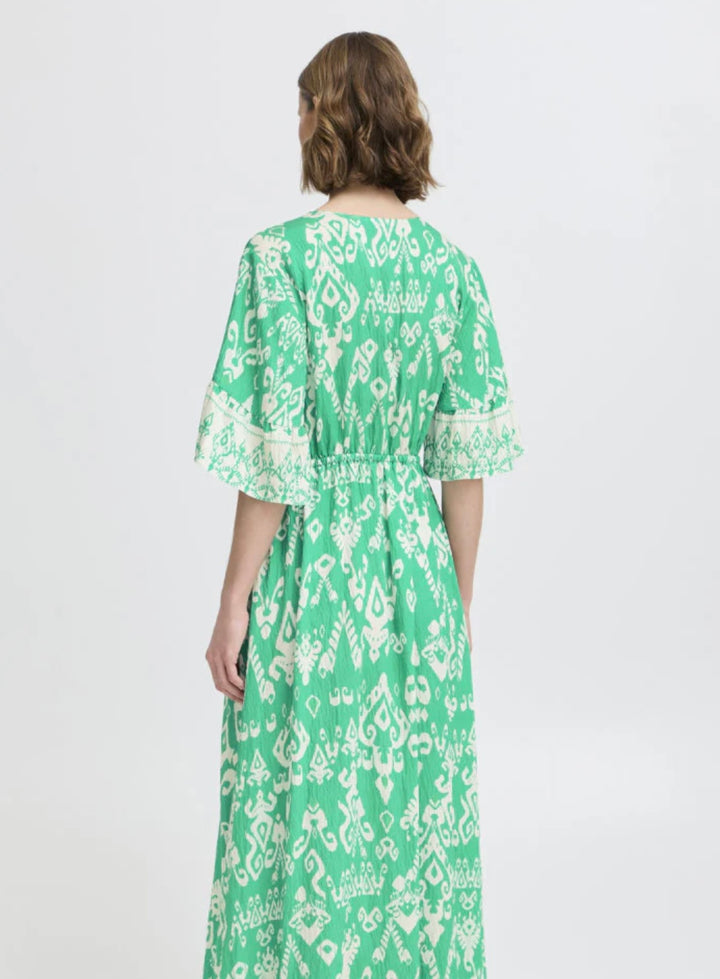 JASMINA LONG DRESS VIVID GREEN ETH MIX