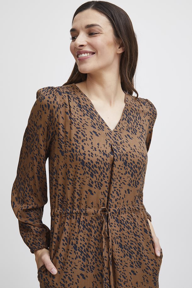 MOCHA ANIMAL PRINT SILJE DRESS