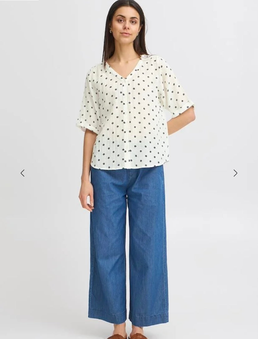 BOBBI SHIRT WHISPER WHITE BLACK  DOT A