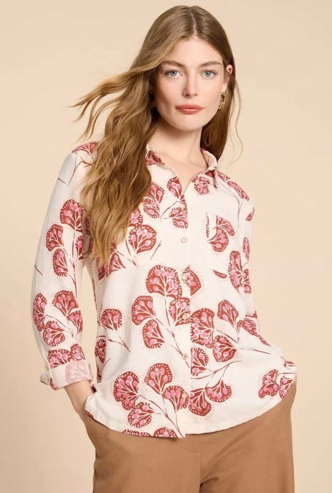 IVORY PRINT SOPHIE ORGANIC COTTON SHIRT