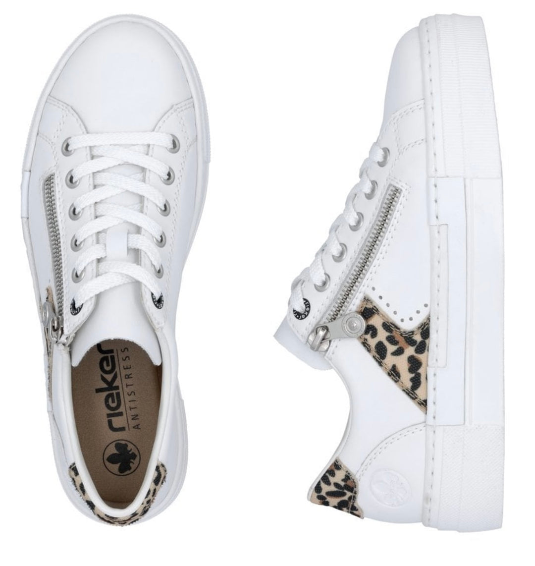 N4924-81 WHITE COMBINATION  ZIP SHOES