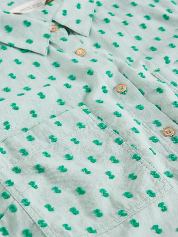 ELLIE ORGANIC COTTON SHIRT GREEN MLT
