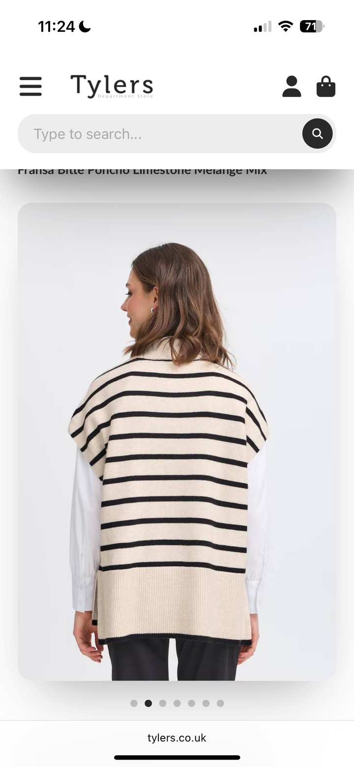 BITTE PONCHO LIMSTONE MELANGE MIX