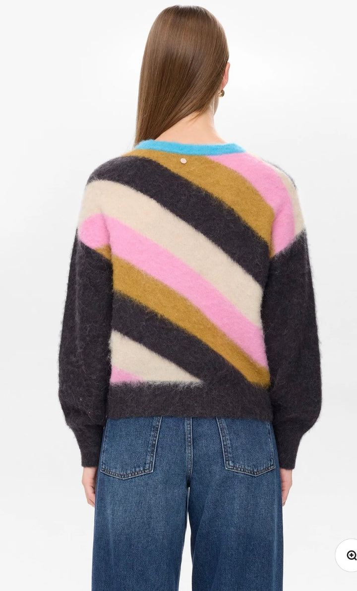 SURI MULTI STRIPE PULLOVER OBSIDIAN