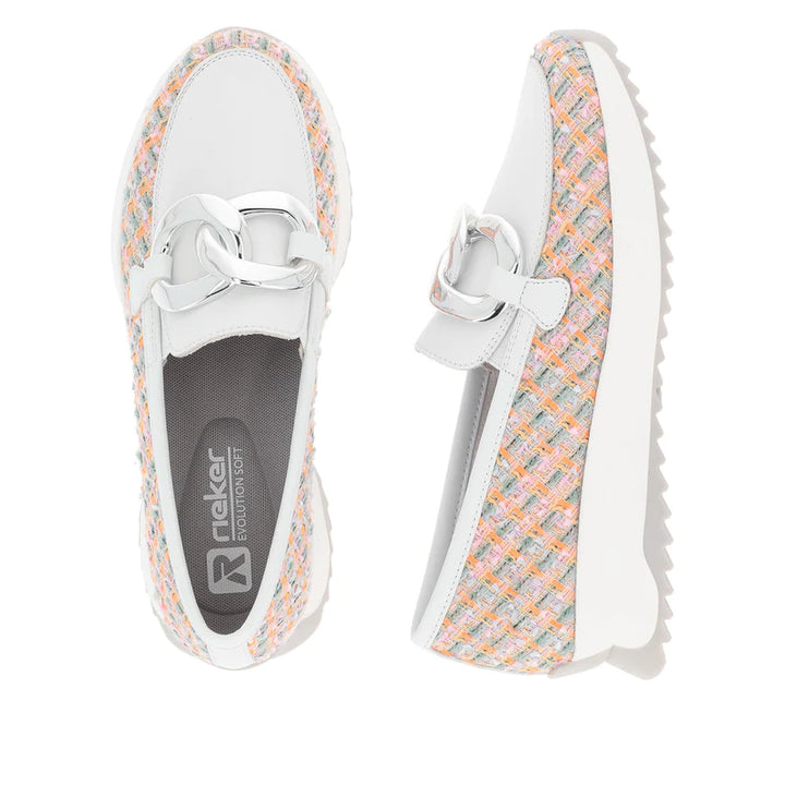 WHITE & PASTEL MIX WEAVE LOAFER