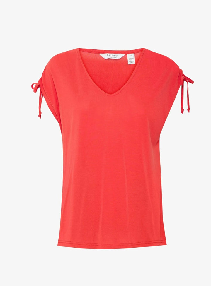 PERL STRAP T-SHIRT FLAME SCARLET