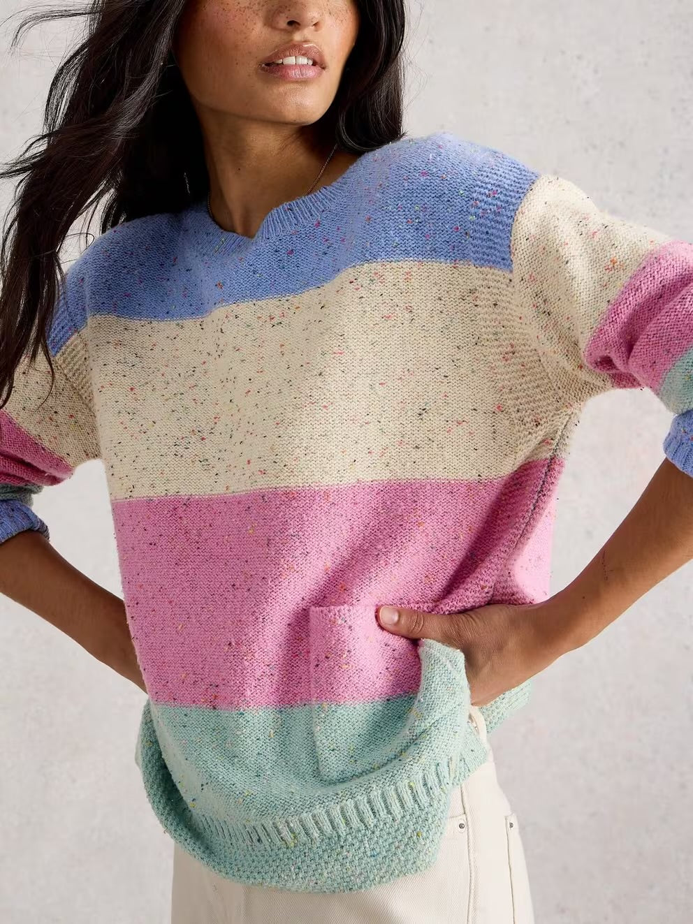VICTORIA STRIPE JUMPER NAT MLT