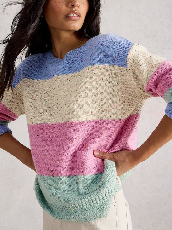 VICTORIA STRIPE JUMPER NAT MLT