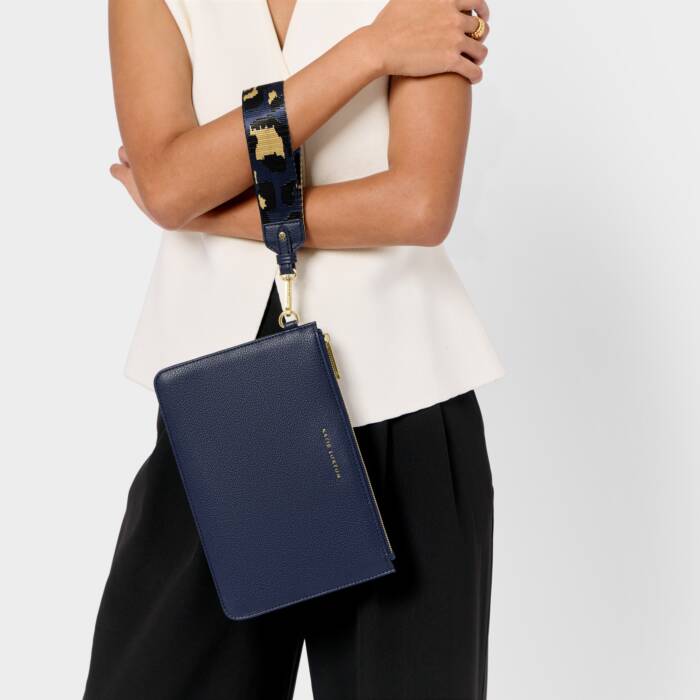 HALLIE WRISTLET POUCH MIDNIGHT BLUE