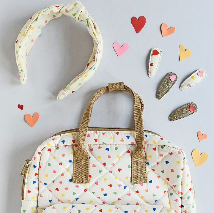 RAINBOW HEARTS QUILTED RUCKSACK