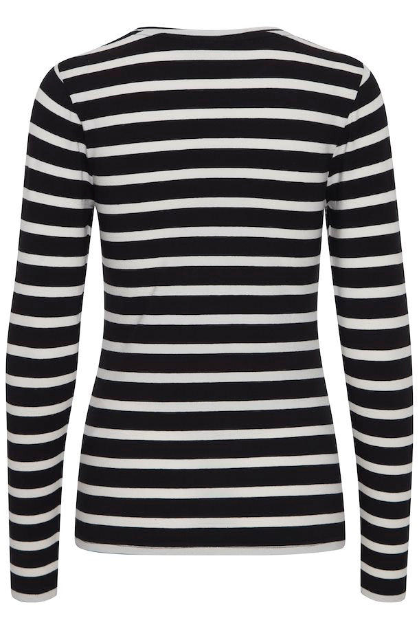 OFF WHITE MIX PAMILA LONG SLEEVE STRIPE T-SHIRT