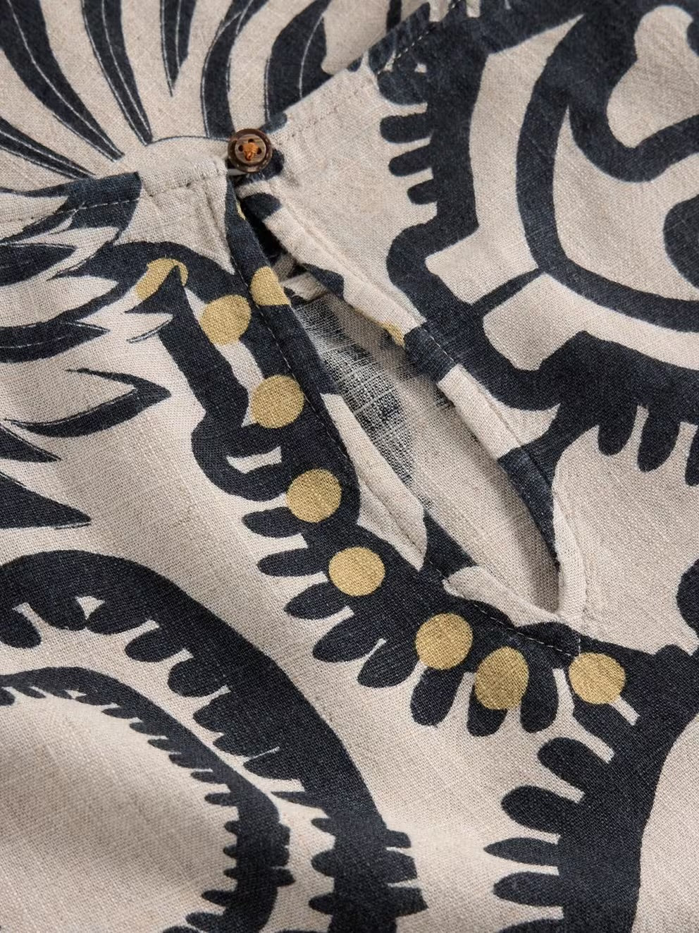 NATURAL PRINT BECCA BIAS CUT DRESS
