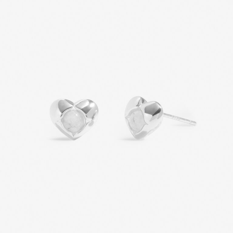 APRIL ROCK CRYSTAL BIRTHSTONE EARRINGS SILVER PLATED