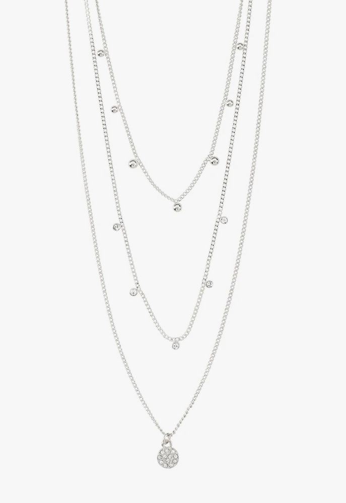 CHAYENNE RECYCLED SILVER PLATED CRYSTAL NECKLACE