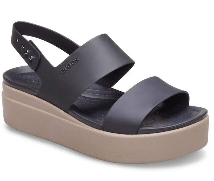 BROOKLYN LOW WEDGE BLACK/MUSHROOM WOMENS