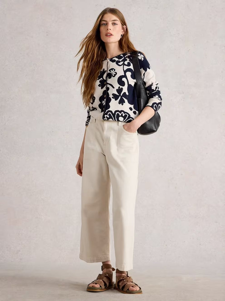 LULU PRINT CARDI NAT MLT