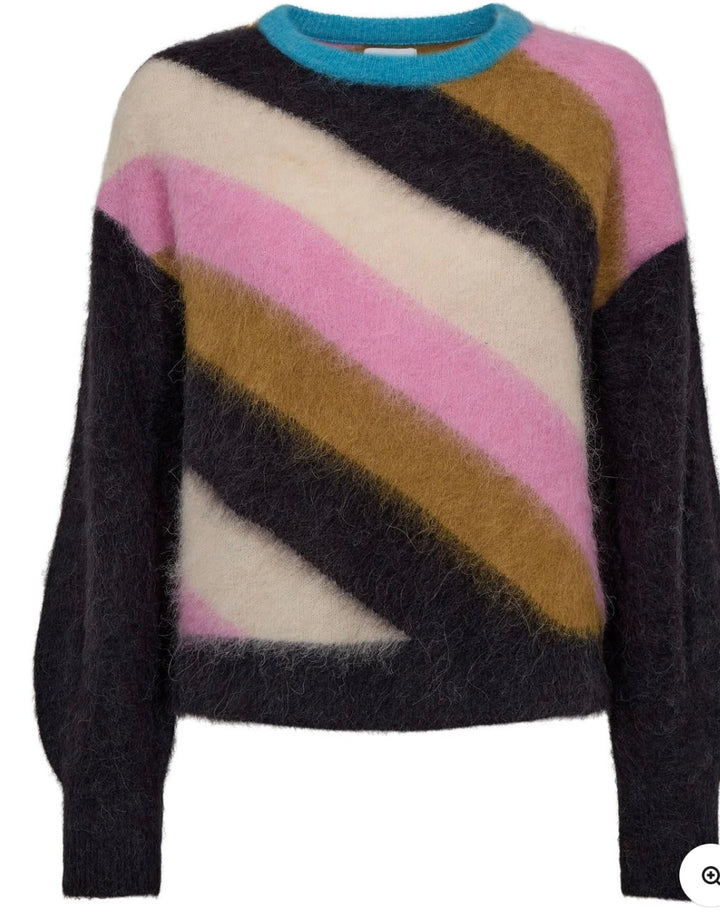 SURI MULTI STRIPE PULLOVER OBSIDIAN