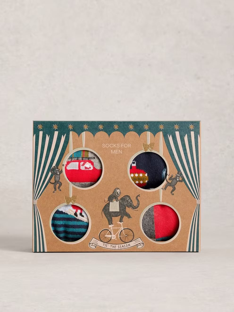 4 PACK XMAS ANKLE SOCKS GREY MLT