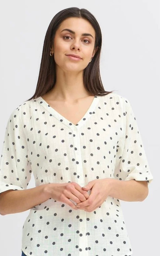 BOBBI SHIRT WHISPER WHITE BLACK  DOT A