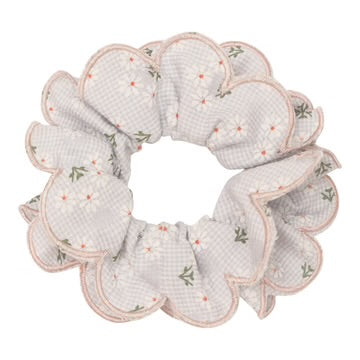 SCALLOPED FLORAL SCRUNCHIE