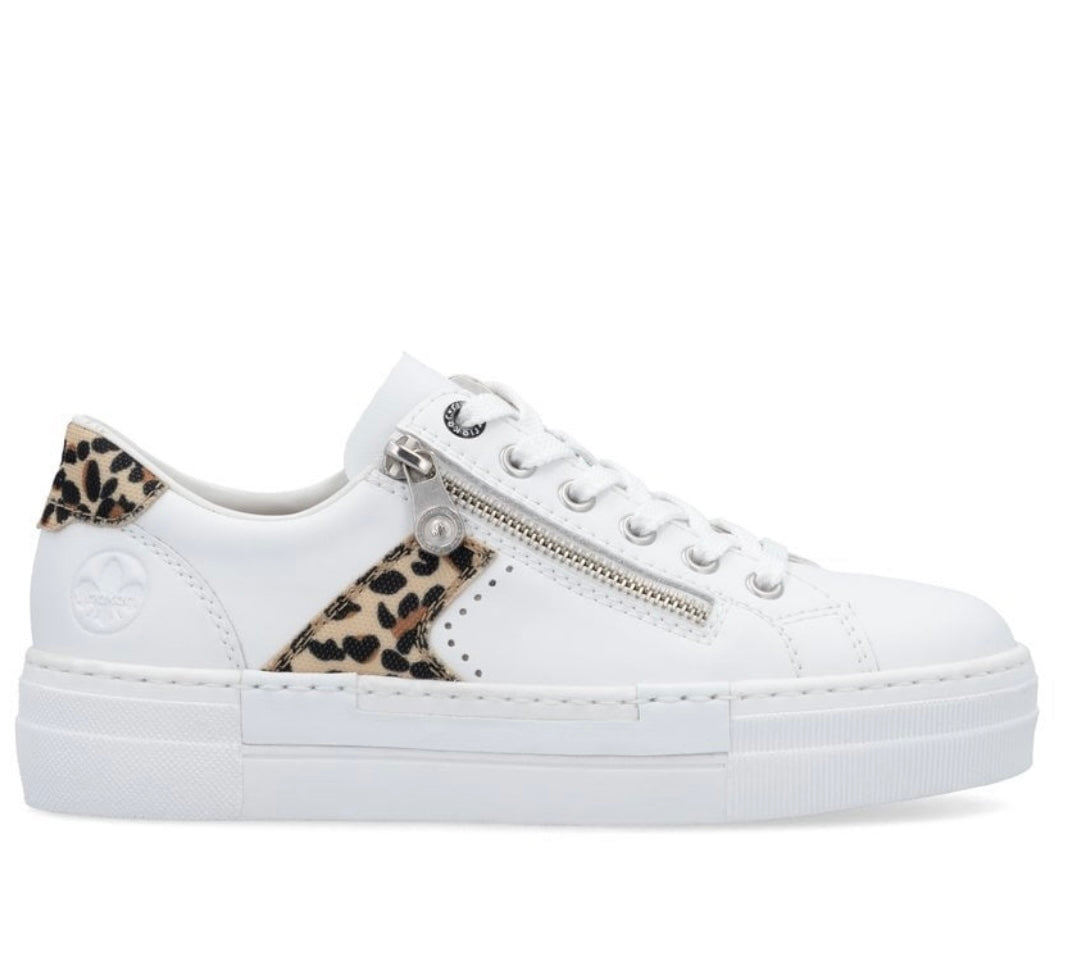 N4924-81 WHITE COMBINATION  ZIP SHOES