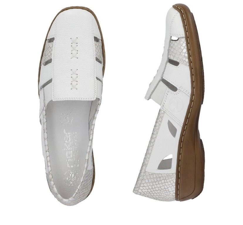 WHITE ELASTICATED SLIP ON SHOE