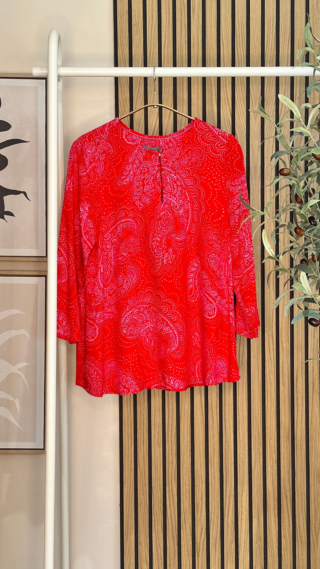 RED & PINK PAISLEY POLLY BLOUSE