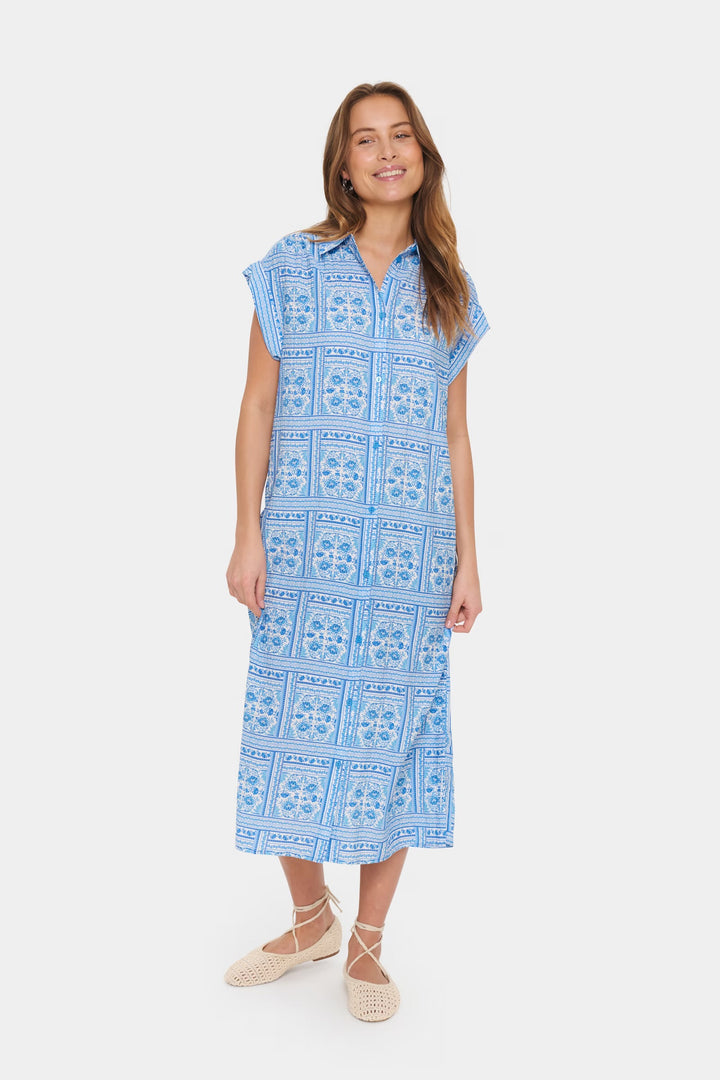 CAMPANULA PAISLEY SQUARES KAISA DRESS