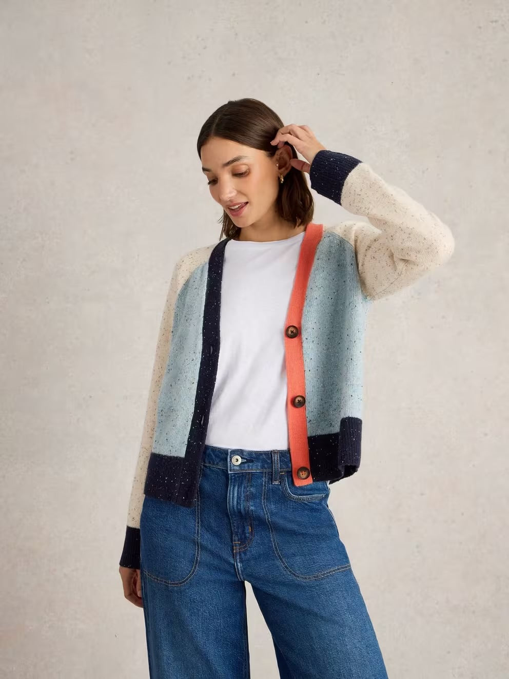 COLOURBLOCK NEP CARDI BLUE MULTI