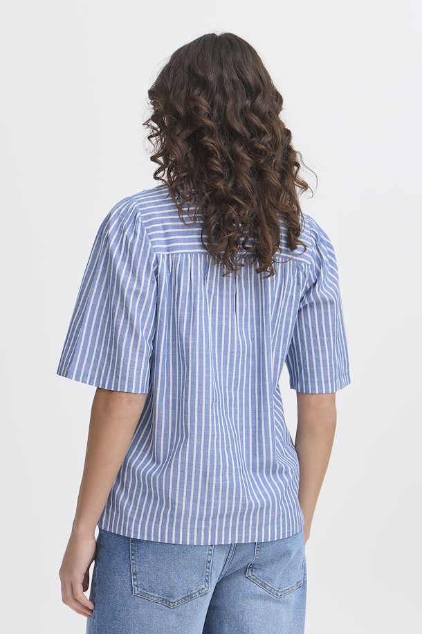 NAVY BLAZER MELANGE STRIPE BONNIE TOP