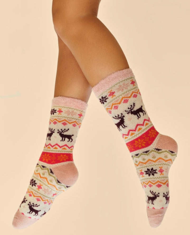 FAIR ISLE REINDEER COSY SOCKS