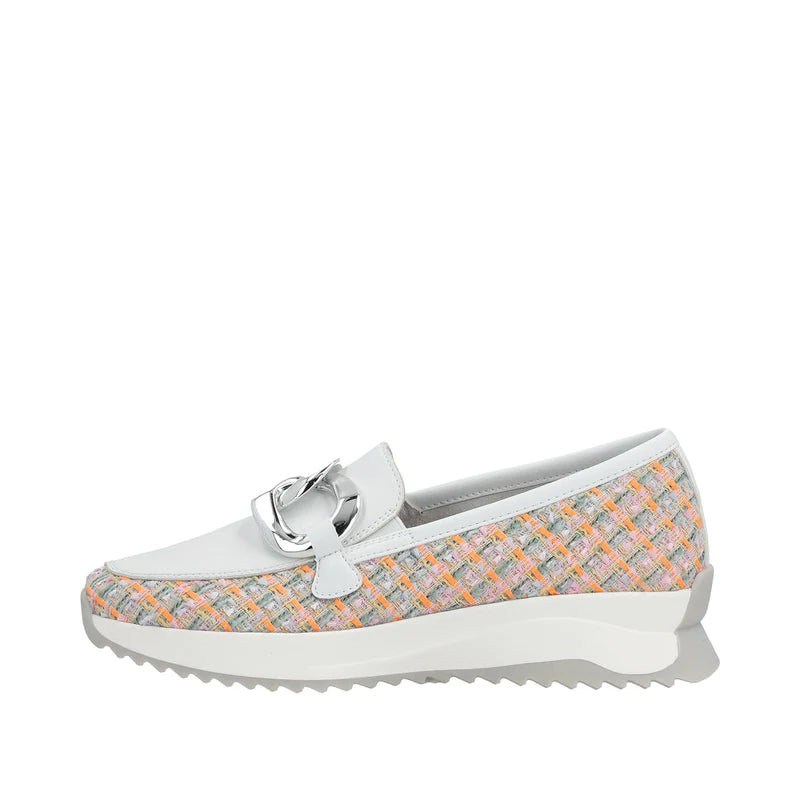 WHITE & PASTEL MIX WEAVE LOAFER
