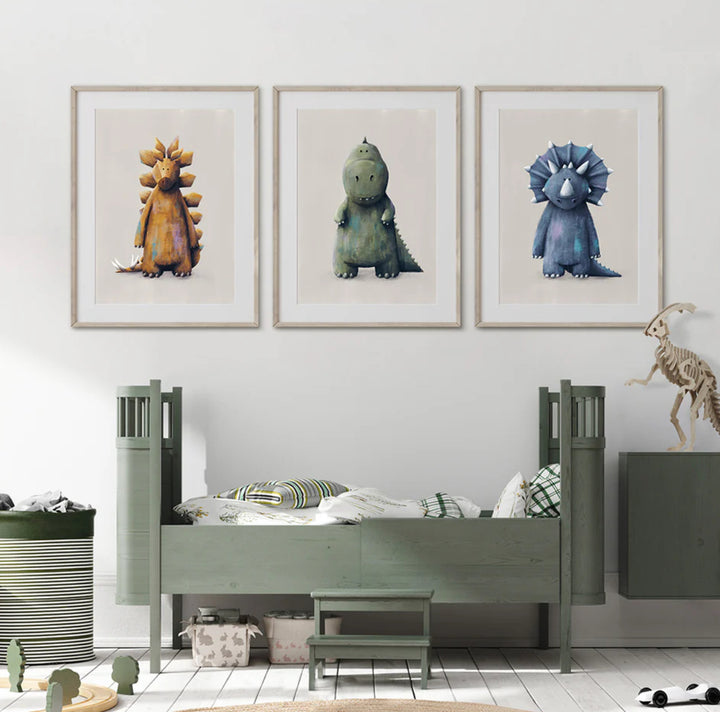 A4 DINOSAUR NURSERY PRINTS SET OF 3
