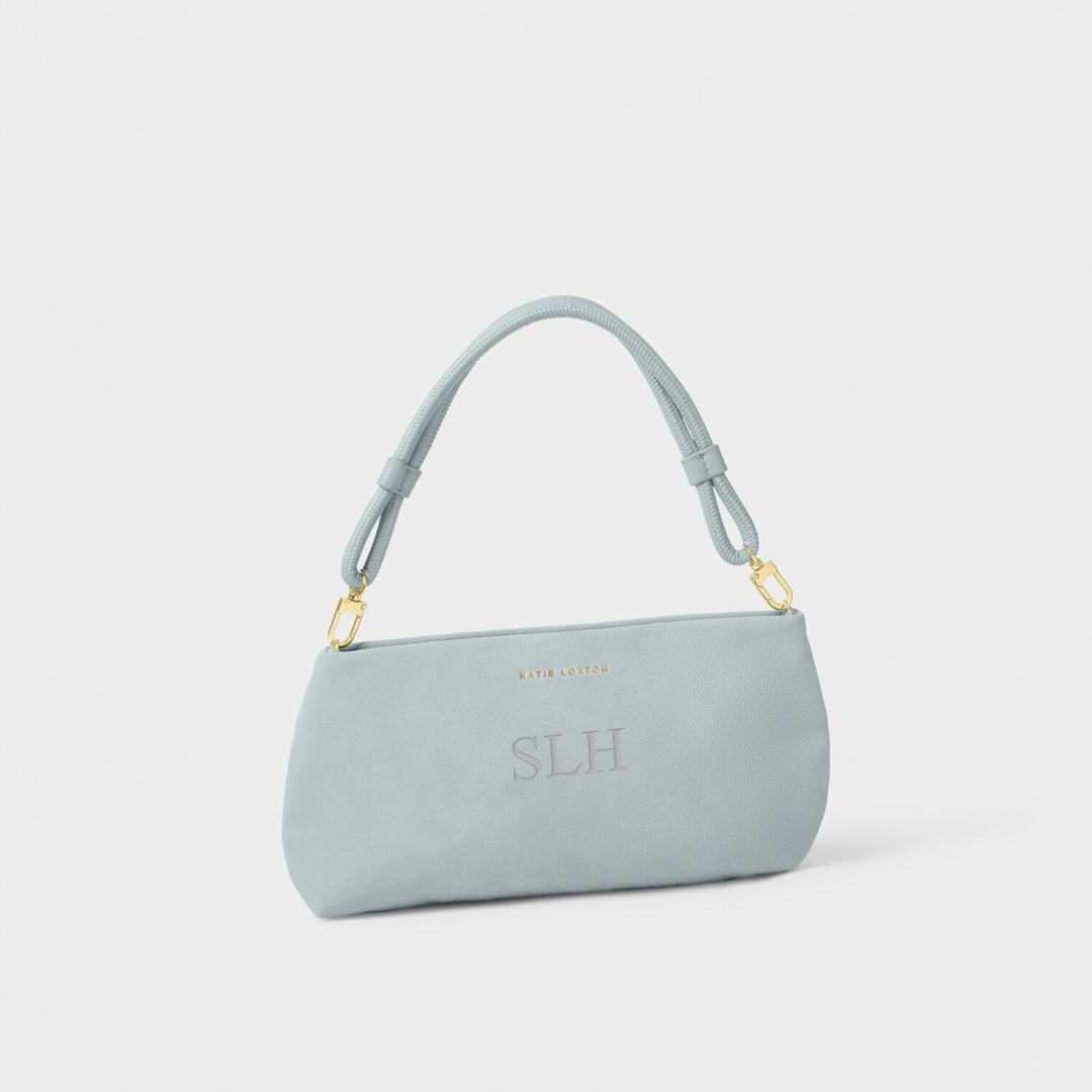 ASHA CLUTCH BLUE MIST SUEDETTE 16CM