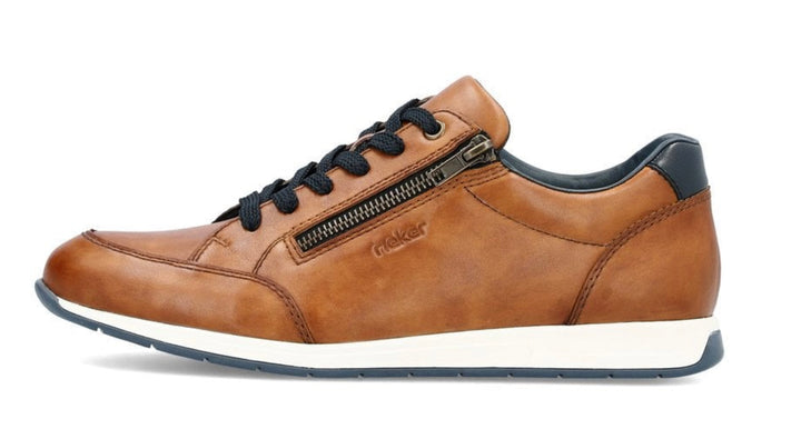 MENS BROWN ZIP DETAIL TRAINER SHOE