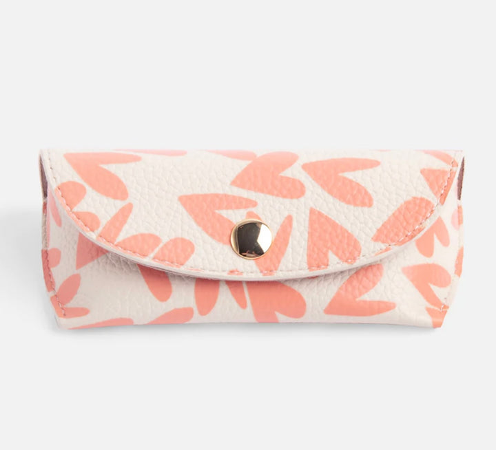 CORAL HEARTS GLASSES CASE