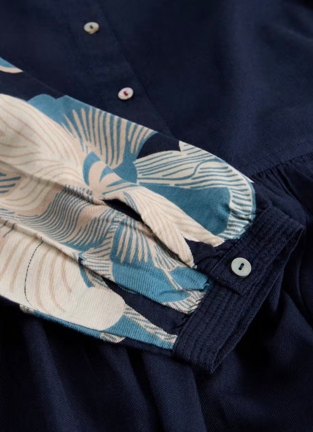 NAVY PRINT CLAIRE SHIRT DRESS