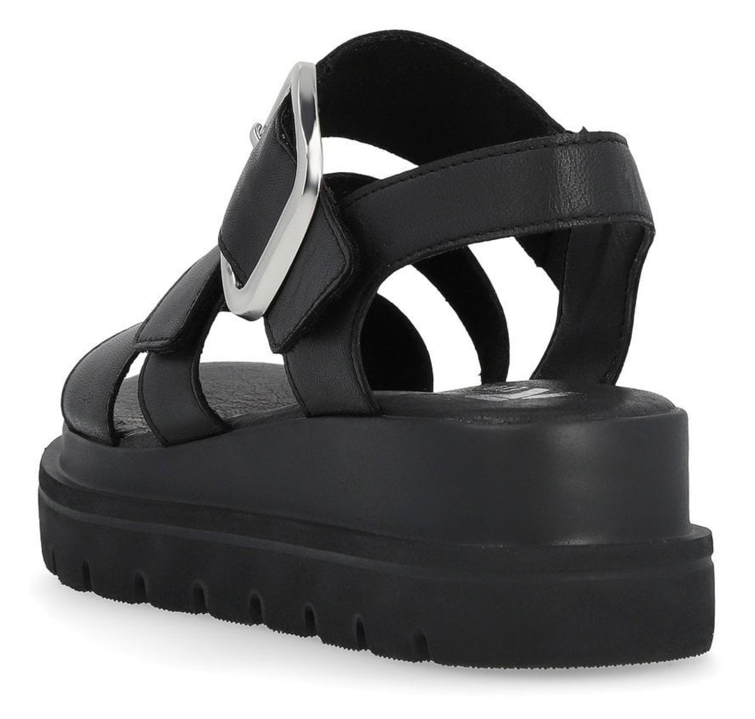 BLACK CHUNKY BLACK VELCRO SANDAL