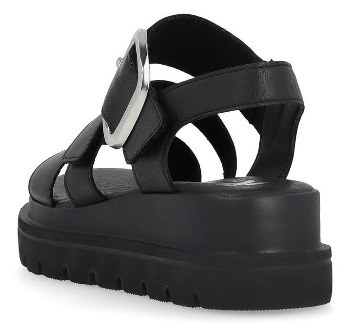 BLACK CHUNKY BLACK VELCRO SANDAL