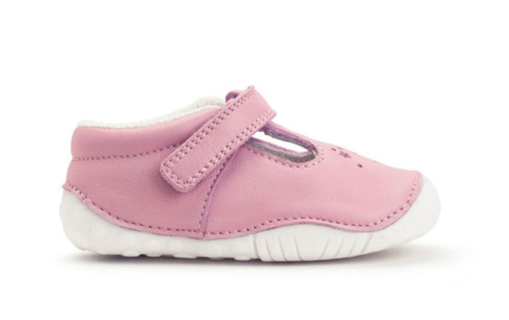 PALE PINK LEATHER TUMBLE SHOE