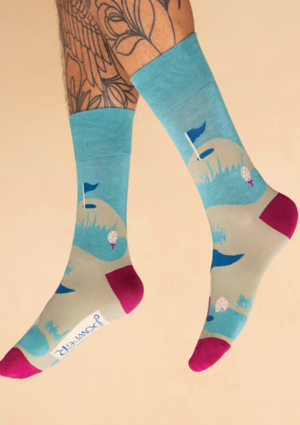 MENS ICE BLUE HOLE IN ONE SOCKS