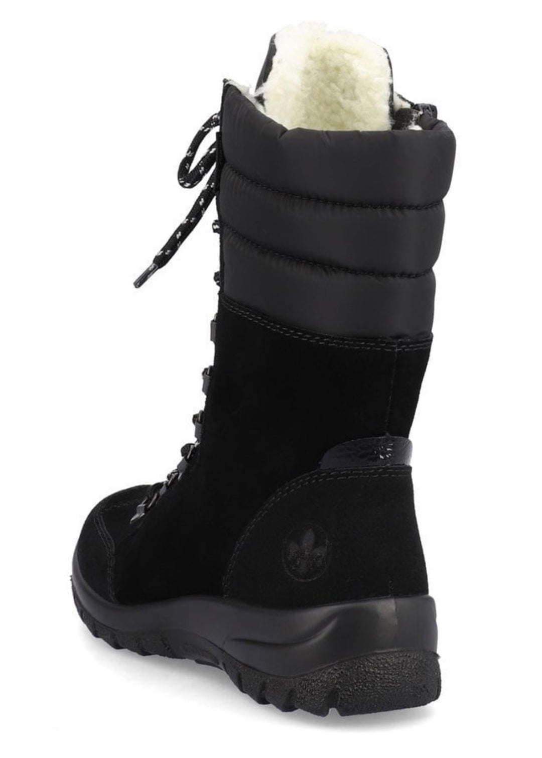 BLACK SUEDE LACE UP BOOT