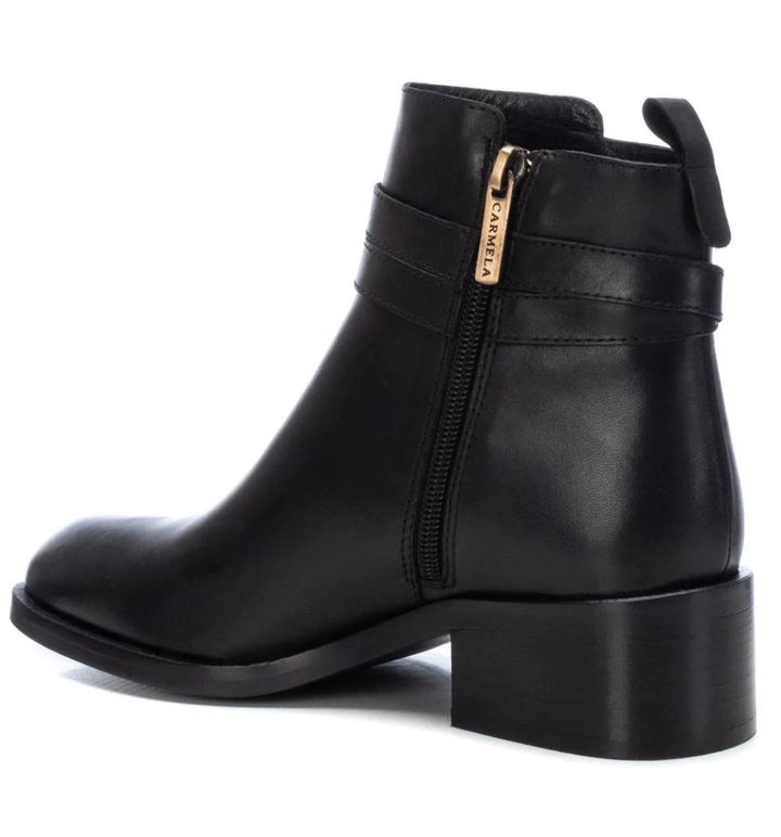160951 BLACK LEATHER LADIES ANKLE BOOTS
