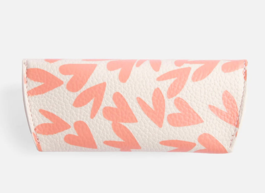 CORAL HEARTS GLASSES CASE