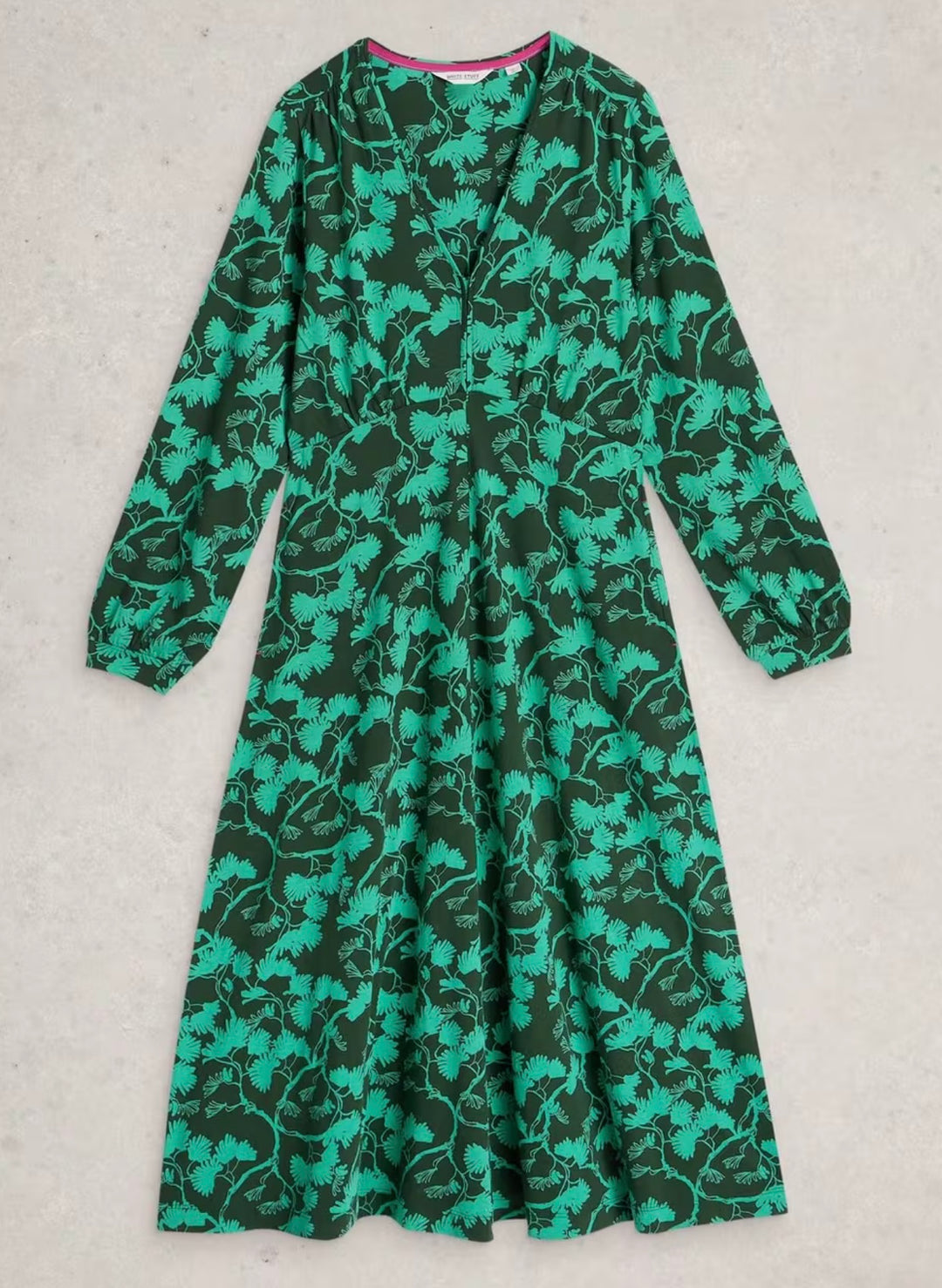 GREEN PRINT MEGAN JERSEY DRESS